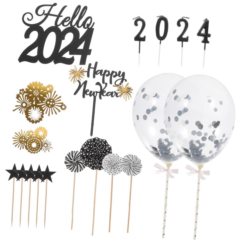 1 Set Year Cupcake Toppers Star Shaped Cake Picks For Holiday Celebrations Year Parties Festive Events - Image 2
