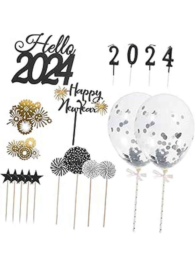 1 Set Year Cupcake Toppers Star Shaped Cake Picks For Holiday Celebrations Year Parties Festive Events - Image 1