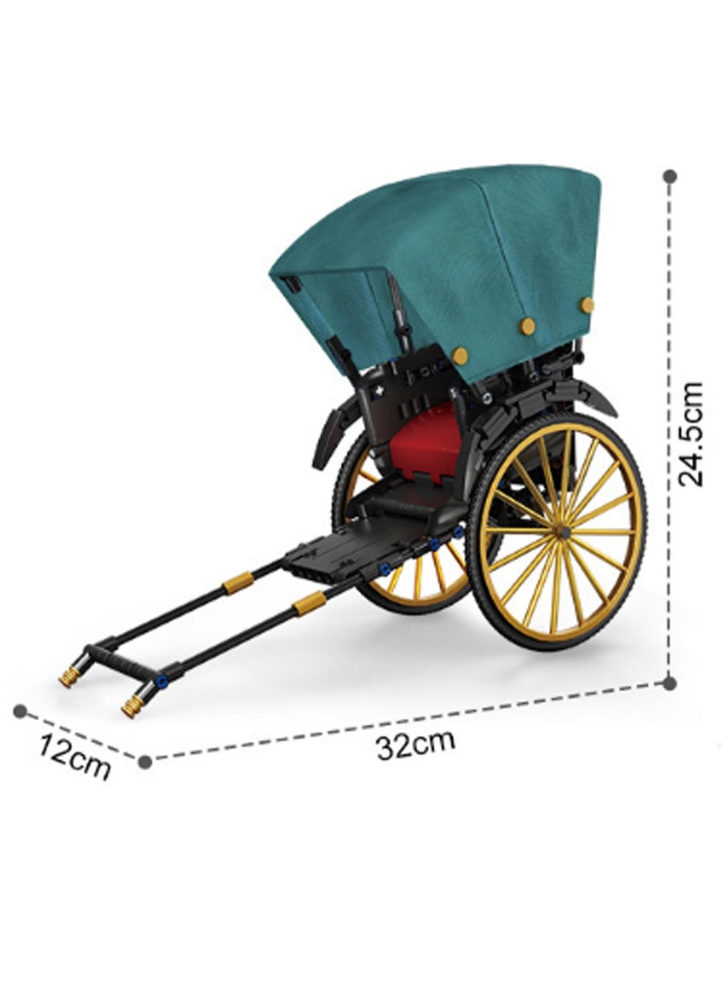 Loquat 347pcs Rickshaw Model Set Building Blocks Creative Diy Simulation Collection Building Assembly Toys Children'S Gifts Home Decorations - Image 2