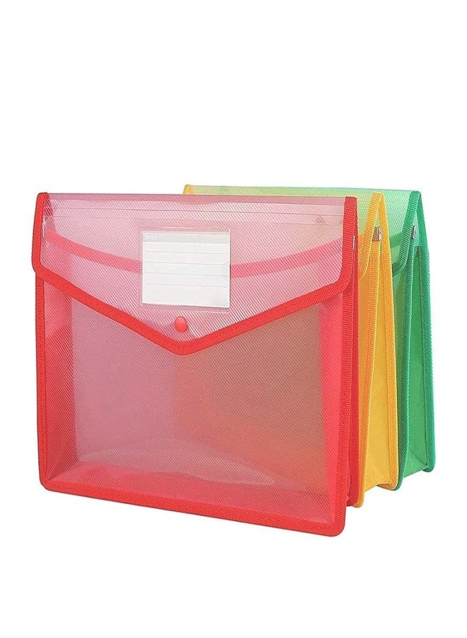 Shining Zon Envelope Folder Transparent Poly-Plastic A4 Documents File Storage Bag with Snap Button Set of 5 Certificate File Holder Document Folder for A4 Size Legal Brief Bag for Document - Image 2