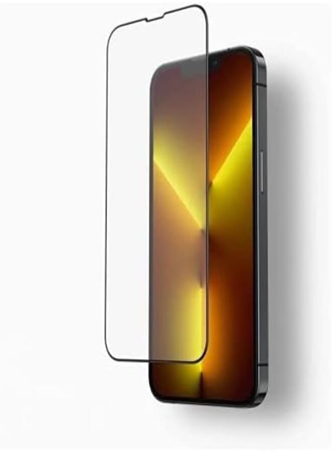 StraTG iPhone 13/13 Pro Glass Screen Protector - Crystal Clear Protection for Your Smartphone Display - Black Frame