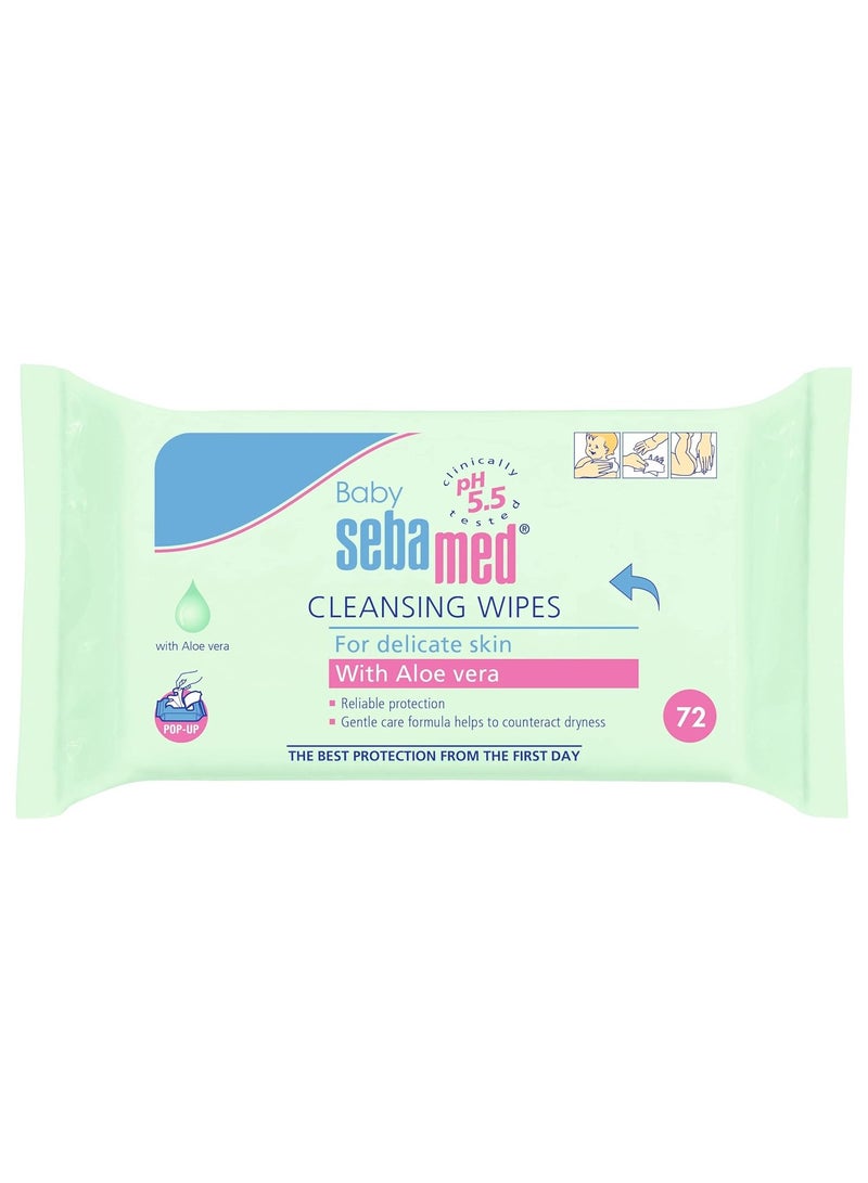Sebamed Baby Cleansing Wet Wipes With Aloe Vera 72 Pieces Pack - Image 1