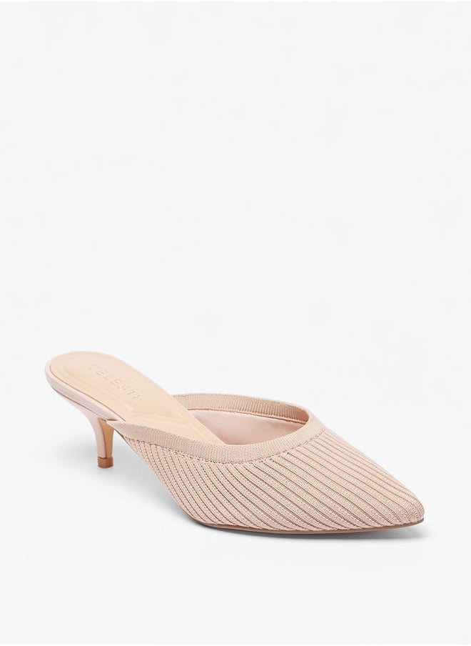 Celeste - Women Slip On Mules with Kitten Heels - Image 1