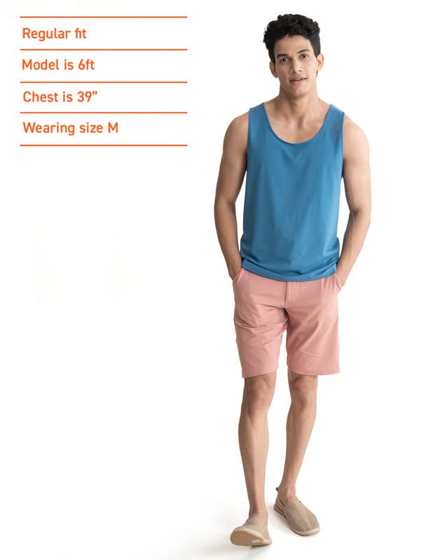 DAMENSCH Breeeze Tank Top, Ultra-Lightweight Gym Vests for Men Workout, Anti-Fade Cotton Blend Sando for Man, Relaxed Fit and Airy Sleeveless T Shirts-Nautical Teal-S - Image 3