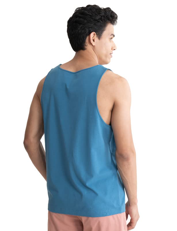 DAMENSCH Breeeze Tank Top, Ultra-Lightweight Gym Vests for Men Workout, Anti-Fade Cotton Blend Sando for Man, Relaxed Fit and Airy Sleeveless T Shirts-Nautical Teal-S - Image 5