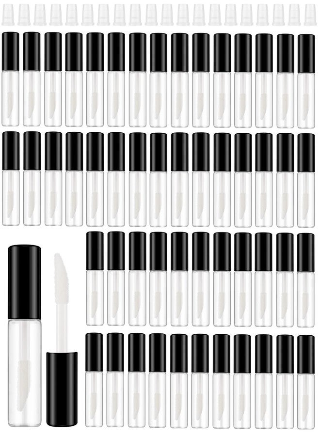 Jinei 150 Pcs Clear Empty Lip Balm Bottles 1.2ml Mini Lip Gloss Tubes, Refillable Containers Transparent Plastic Clear Lipstick Tubes for Girl Women DIY Makeup Sample Travel(Black) - Image 1