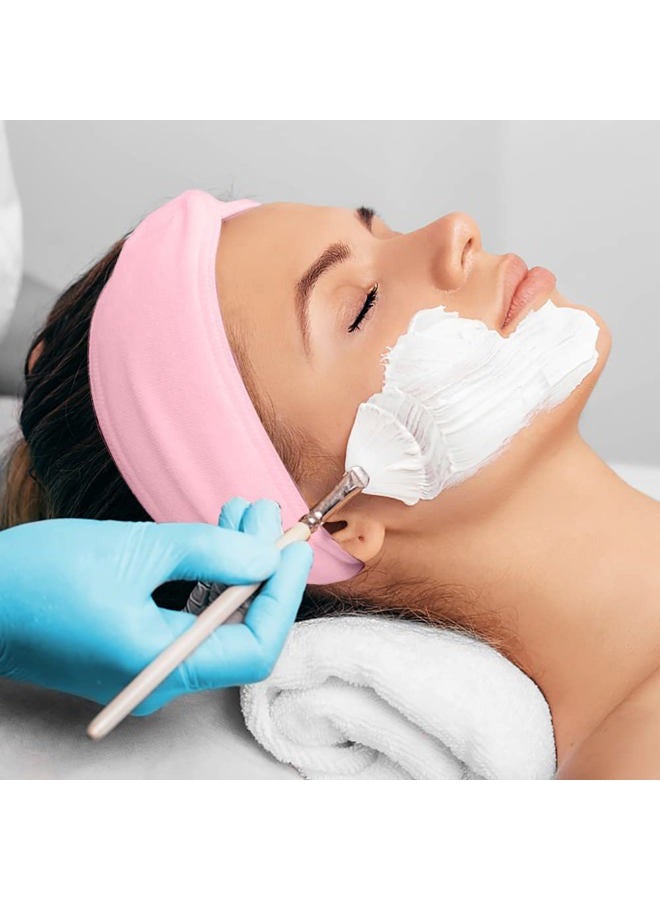 LAPOHI 4 Pack Adjustable Towel Headbands for Washing Face with 4 Pieces Fan Brushes, Facial Mask Brush and Spa Facial Headbands for Women and Grils Skincare Headband for Facial Esthetician Supplies - Image 2