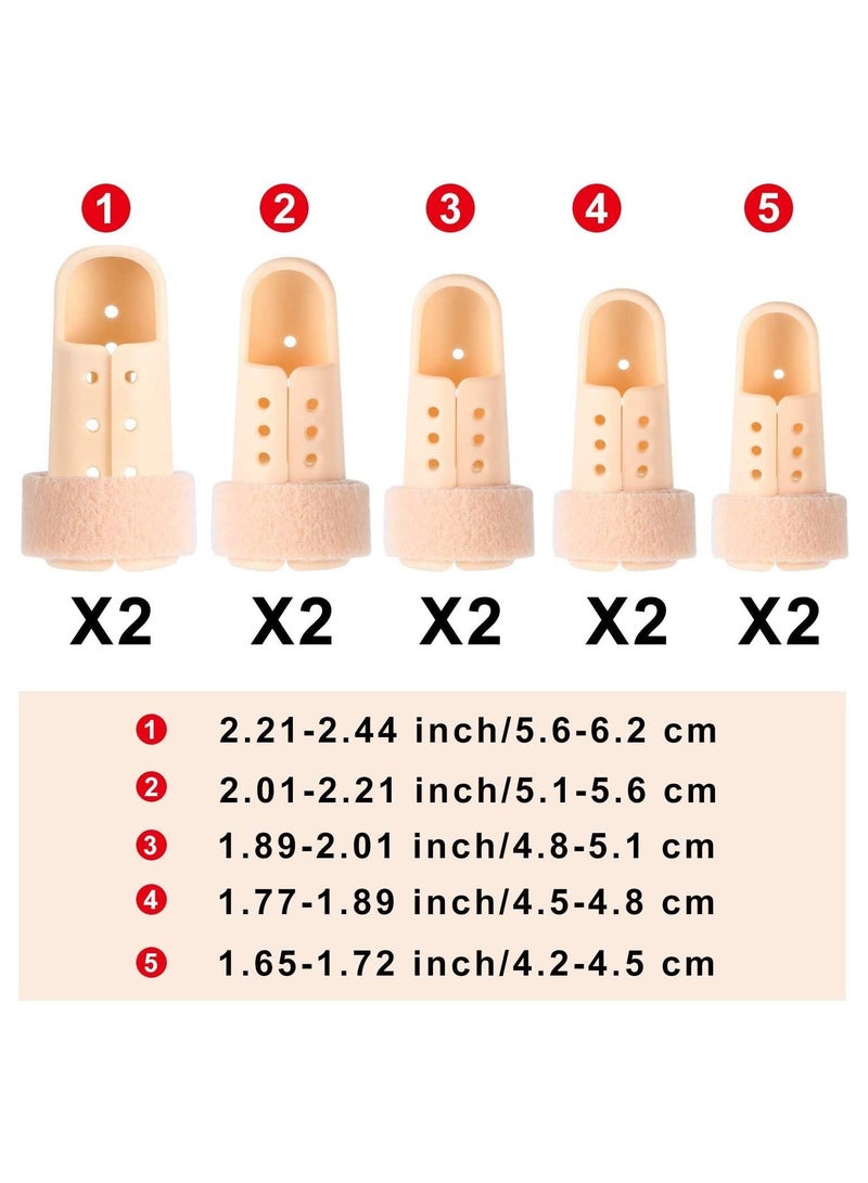 SYOSI Finger Splint Mallet 10 Pieces Support Brace Plastic Protector for Adjustable Immobilizer Basketball Joint Protection 5 Sizes - Image 2