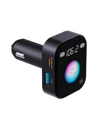 Dual Microphone FM Transmitter & Charger with Voice Command and Hands-Free Calls / Mood Lighting / Music Playing and Phone Charging - Black - pzsku/Z7CE2B4DEA902C82EF4A1Z/45/1746185485/f32a5951-fb6f-4d89-b8ce-39b6e451a124