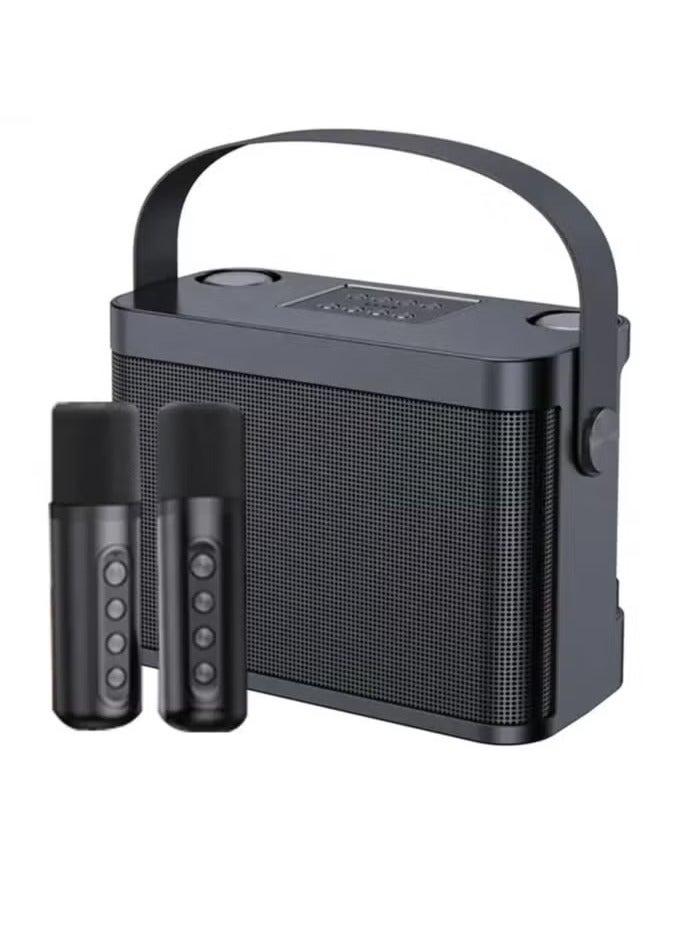 SU.YOSD YS-219 Karaoke Machine with 2 Wireless Microphones, Portable Bluetooth Speaker, LED Lights, FM Radio, Rechargeable Battery for Home, Parties & Travel – Perfect for Singing, Music, and Entertainment - Image 1