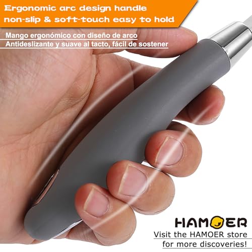 HAMOER Lemon Citrus Zester Tool Cheese Grater for kitchenaid-Multipurpose grooved channel knife scraper,Stainless steel blade and ergonomically designed curved handle - Image 2