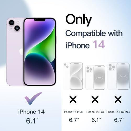 JETech Magnetic Case for iPhone 14 6.1-Inch Compatible with MagSafe, Shockproof Phone Bumper Cover, Solid Color Matte TPU Frame, Anti-Scratch Clear Back (Purple) - Image 2