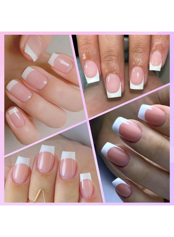 لايفيكس تول 240 قطعة من أظافر الضغط الفرنسية القصيرة مع غراء وعلامة لاصقة، أظافر أكريليك صناعية، أظافر الضغط، أطراف أظافر مربعة، أظافر صناعية لاصقة، أظافر الضغط على الأصابع - Image 5