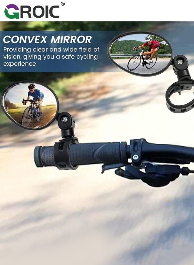 GROIC 1 Pair Bike Mirror Handlebar Mount Adjustable,Bicycle Rear View Mirrors,Mirrors for Ebike, Bicycle Mirrors for Handlebars,Rear View Mirror for Mountain, BMX & City Bikes - Image 4