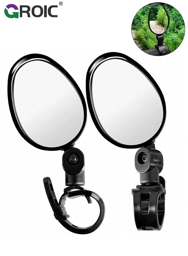 GROIC 1 Pair Bike Mirror Handlebar Mount Adjustable,Bicycle Rear View Mirrors,Mirrors for Ebike, Bicycle Mirrors for Handlebars,Rear View Mirror for Mountain, BMX & City Bikes - Image 1