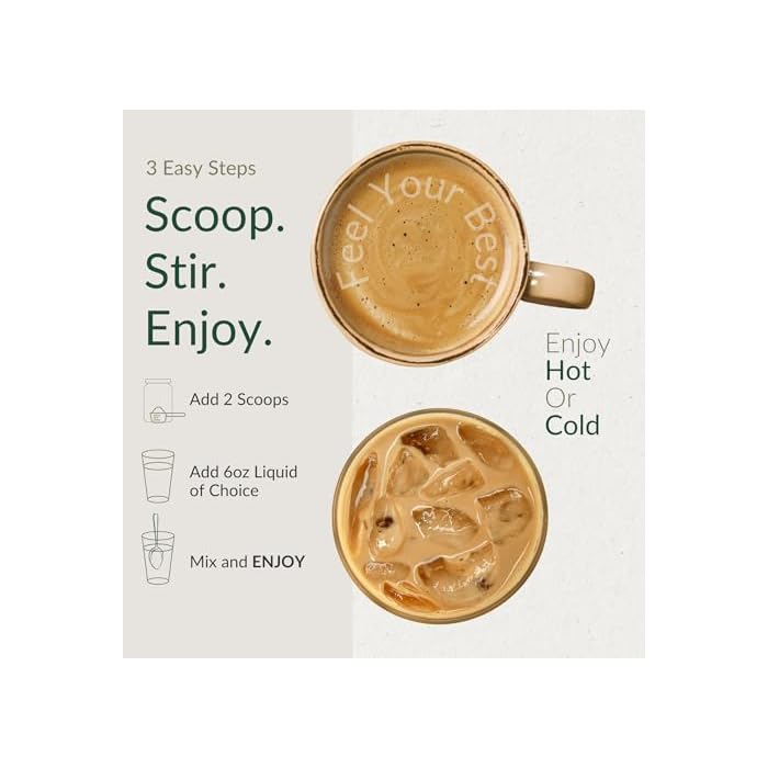 BIOptimizers Mushroom Coffee Alternative – Salted Caramel Drink – Lion’s Mane, Chaga, Reishi + Collagen Peptides for Focus, Energy & Gut Health – Adaptogenic Mushrooms & MCT Powder – 30 Servings - Image 5