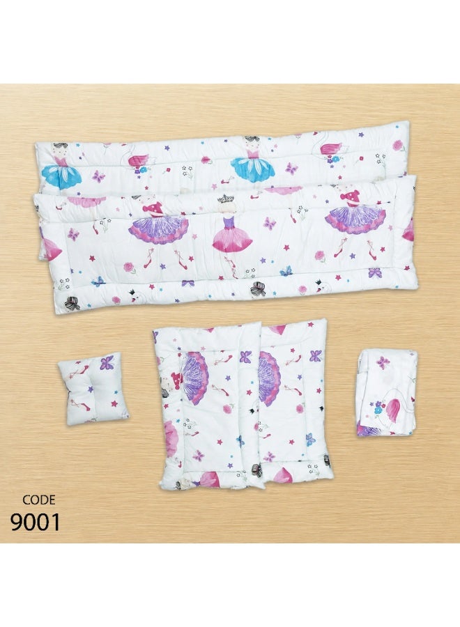 Fiber Crib Bumper Set with Pillow & Fitted Elastic Sheet 9001