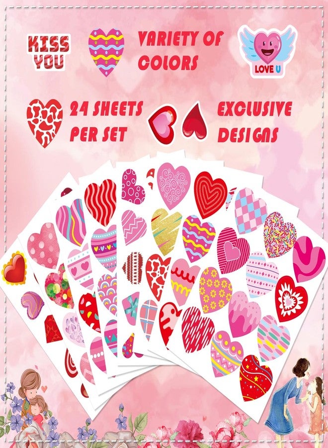 DUJAA 336 PCS Heart Stickers, Valentine Stickers for Kids Colorful Heart Stickers Valentine's Day Gift Stickers for Box Envelope Wedding Love Decorative Stickers Valentine's Day Craft Party Supplies - Image 4