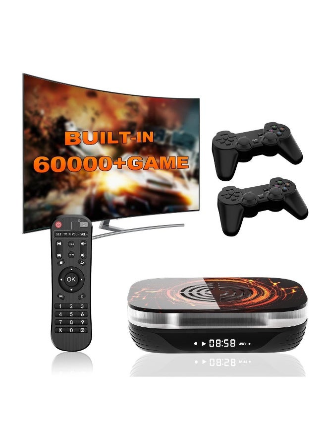 كينهانك كونسول سوبر X4 بلس، جهاز ألعاب فيديو مُدمج مسبقًا بـ 60000+ لعبة، متوافق مع أجهزة الألعاب الرجعية، مع أكثر من 65 مُحاكي، EmuELEC 4.6/أندرويد 11.0/CoreE، مع معالج S905x4، دعم عرض 4K UHD، ويشمل 2 وحدات تحكم - Image 1