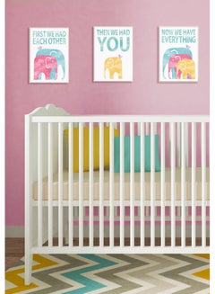 Stupell Industries Stupell Home Décor We Have Everything Watercolor Elephants 3Pc Wall Plaque Art Set, 10 X 0.5 X 15, Proudly Made In Usa  - Image 2
