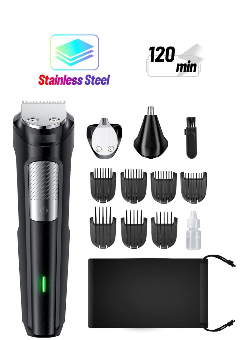 Zikra Beard Trimmer Hair Clipper for Men 13 Piece Men‚Äôs Grooming Kit with Cordless Rechargeable Hair  Nose Trimmer Electric Shaver Stainless Steel Blades for Painless Facial  Body Hair Removal - Image 1