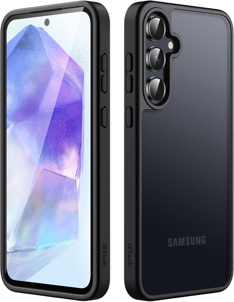Jetech Matte Case For Samsung Galaxy A55 5G, Frosted Translucent Back Protective Slim Phone Cover, Anti-Fingerprints Black - Image 1