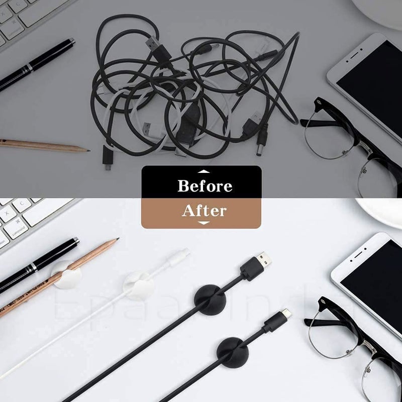 Epaal Epaal 20 pcs Multicolor Cord Cable Wire Holder Protector Organiser Accessories Self Adhesive Cable Straps Hook and Loop Cable Ties for Home Office Car Desktop Laptop Computer  - Image 2
