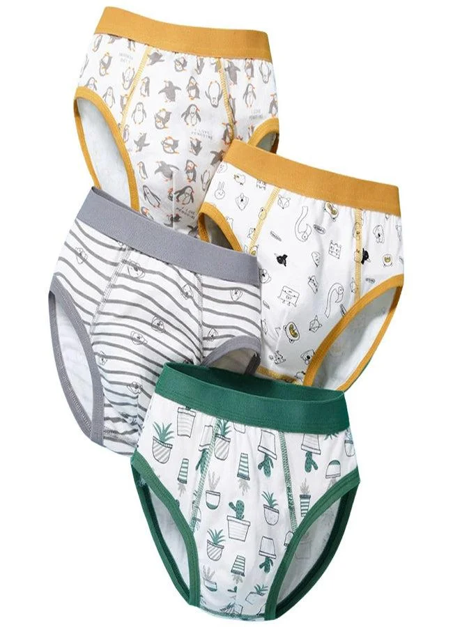 babyqlo Boys Cotton Printed Briefs Pack of 4