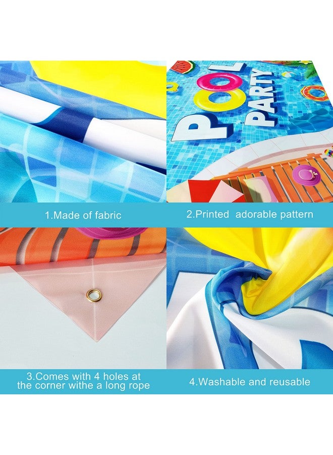 KATCHON Pool Party Banner For Pool Party Decorations Xtralarge 72X44 Inch ; Pool Party Backdrop Pool Birthday Party Decorations ; Pool Party Sign Swim Party Decorations Summer Party Decorations - Image 4