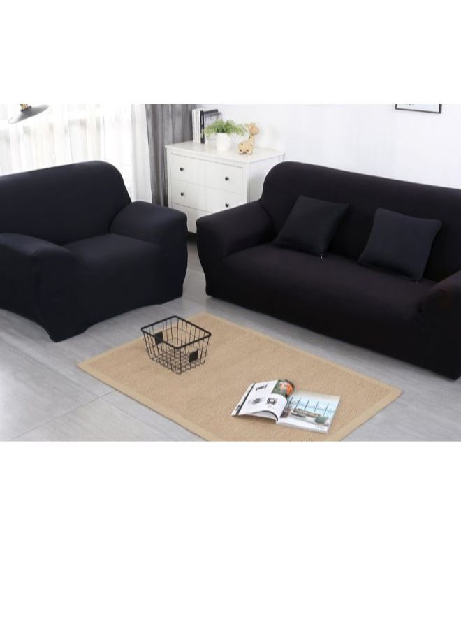 NIBEMINENT Solid Pattern Sofa Slipcover Black 90 x 140centimeter - Image 2
