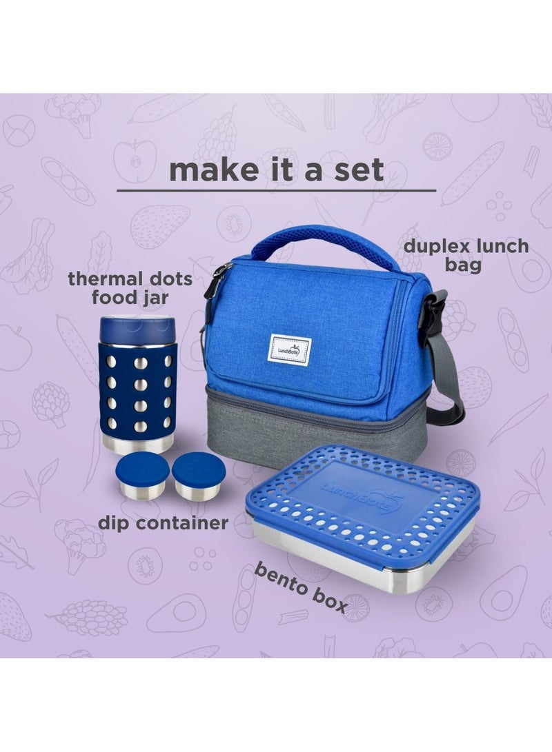 لانش بوتس صندوق غداء متوسط ​​الحجم من الفولاذ المقاوم للصدأ مقسم من Duo Bento، نقاط مائية - Image 5