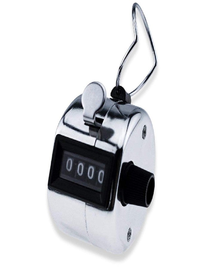 ikis Hand Tally Counter, Digit Number Lap Counter Manual Mechanical Clicker with Finger Ring - Silver - Image 1