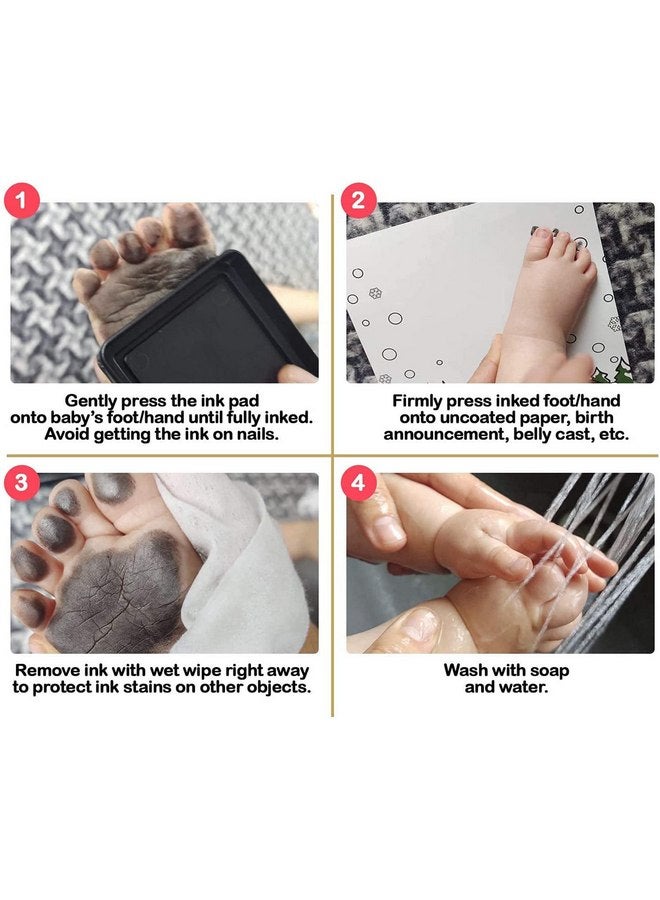 Rehomy 6pcs Reusable Ink Pad for Baby Handprints and Footprints Infant Hand Foot Stamp Pads Easy to Wash Off - Image 4
