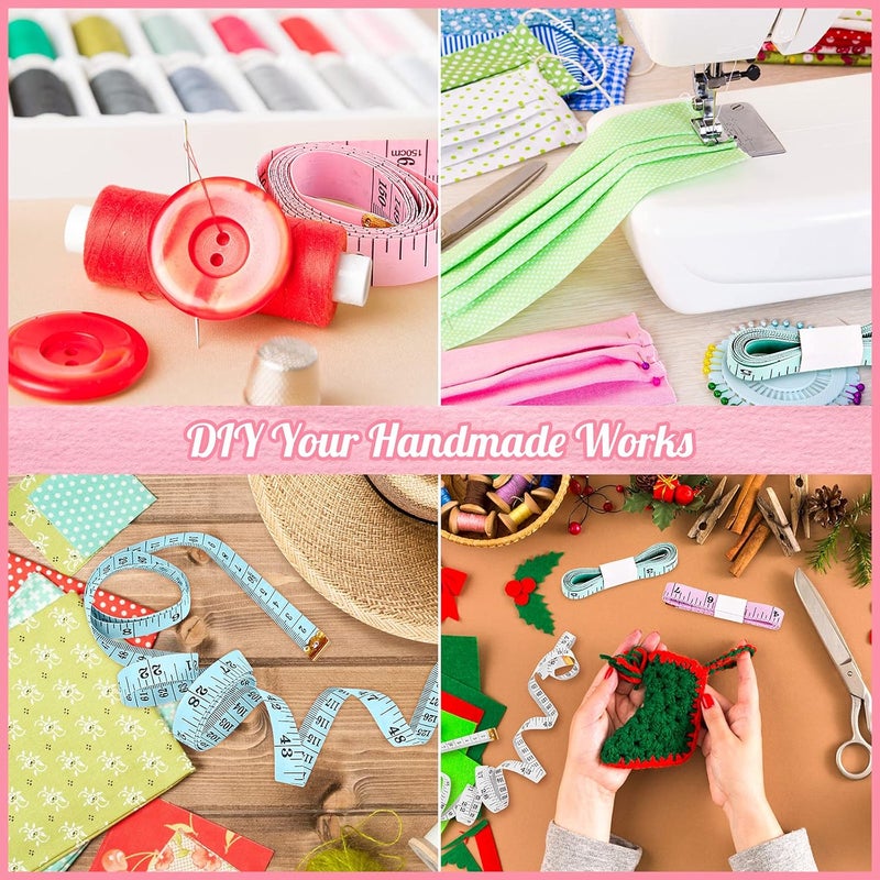 iBayam Tape Measure, Soft Ruler Measuring Tape for Body Weight Loss Fabric Sewing Tailor Cloth Vinyl Measurement Craft Supplies, 60-Inch Double Scale Ruler, 5-Pack - Image 4