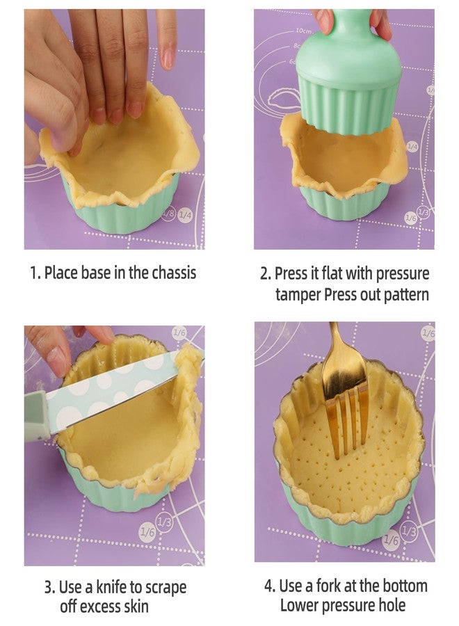 LIFVCNT Mini Tart Pan Set, 6PCS 3.6 Inch Tart Pans with Removable Bottom and Tart Tamper, Extra Deep 1 Inch Tartlet Pan, Nonstick Bakeware for Mini Pies, Tarts, Quiches, Cheesecakes (Green) - Image 5