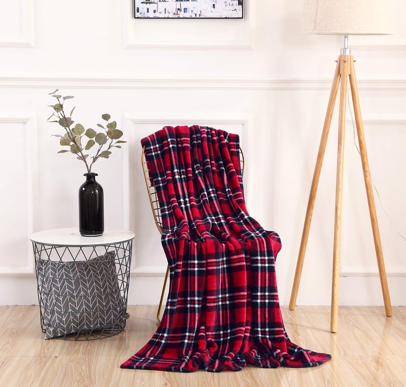 Valerian Elegant Comfort Velvet Touch Ultra Plush Christmas Holiday Printed Fleece Throw/Blanket-50 x 60inch  (Plaid) - Image 3