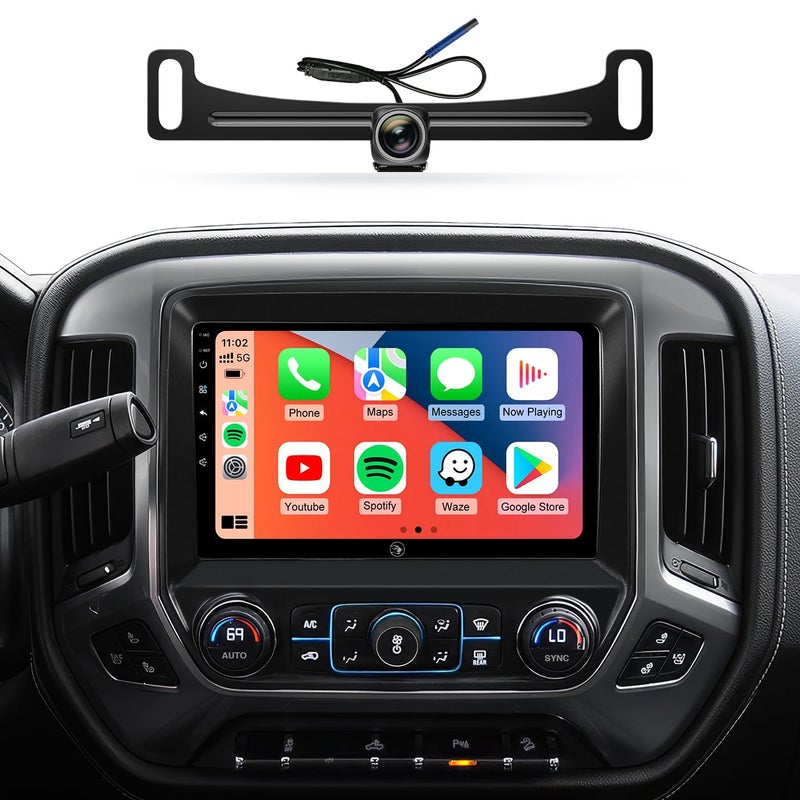 AINAVIGO 10.2" Car Stereo Radio for Chevy Silverado & GMC Sierra 2014-2018 - Wireless CarPlay & Android Auto, 5G WiFi GPS Navigation, Bluetooth FM/SWC, 1080P Backup Camera, Responsive Touchscreen - Image 1