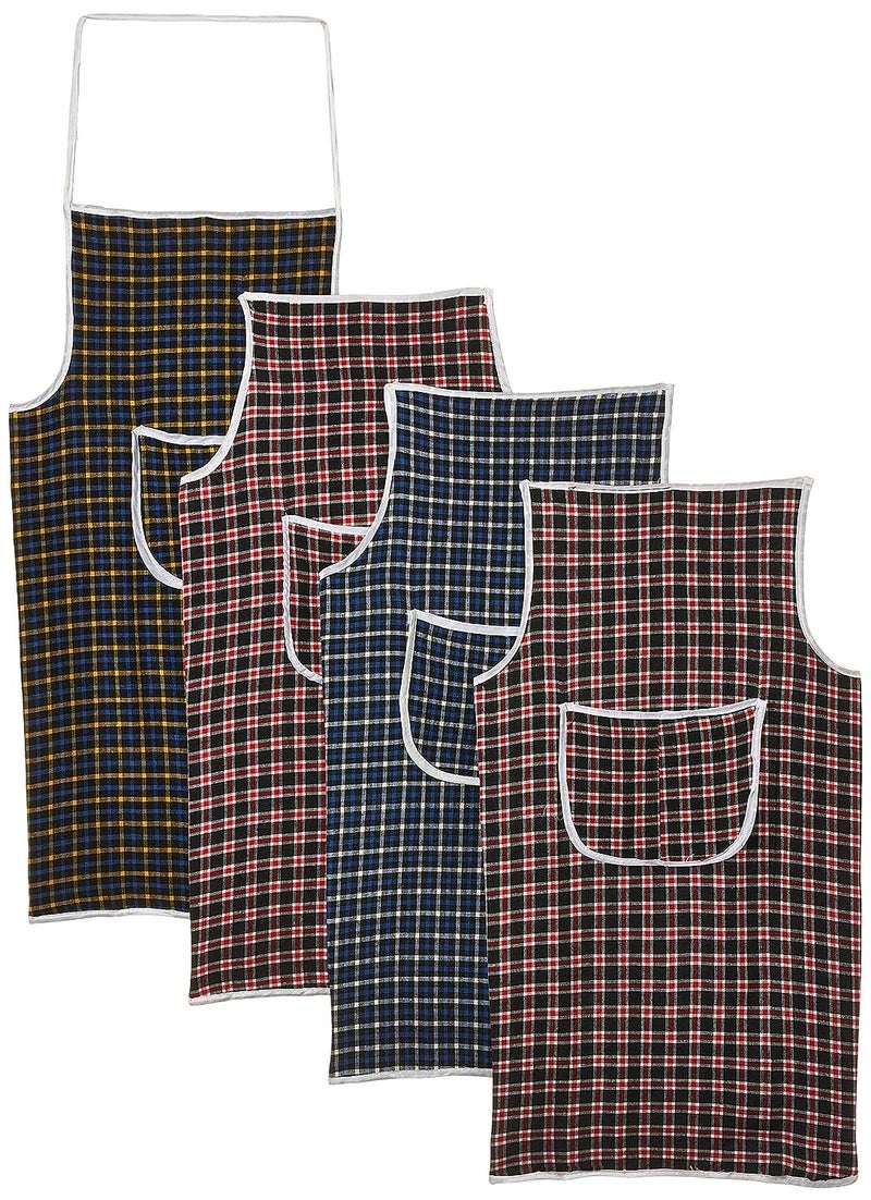 Kuber Industries Apron For Women & Men|Waterproof Kitchen Apron|Backside PVC Sheet|Pack of 4 (Multi) - Image 1