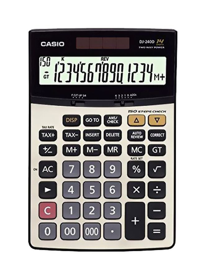 Casio DJ-240D Plus Calculator Grey/Black/Beige - Image 1