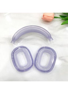 Applicable To Apple Air Pods Max Bluetooth Wireless Headset Transparent Soft Shell Headset Transparent Protective Cover-Color:Ear Beam Inner Earmuffs Violet-Model:Air Pods Max Naked