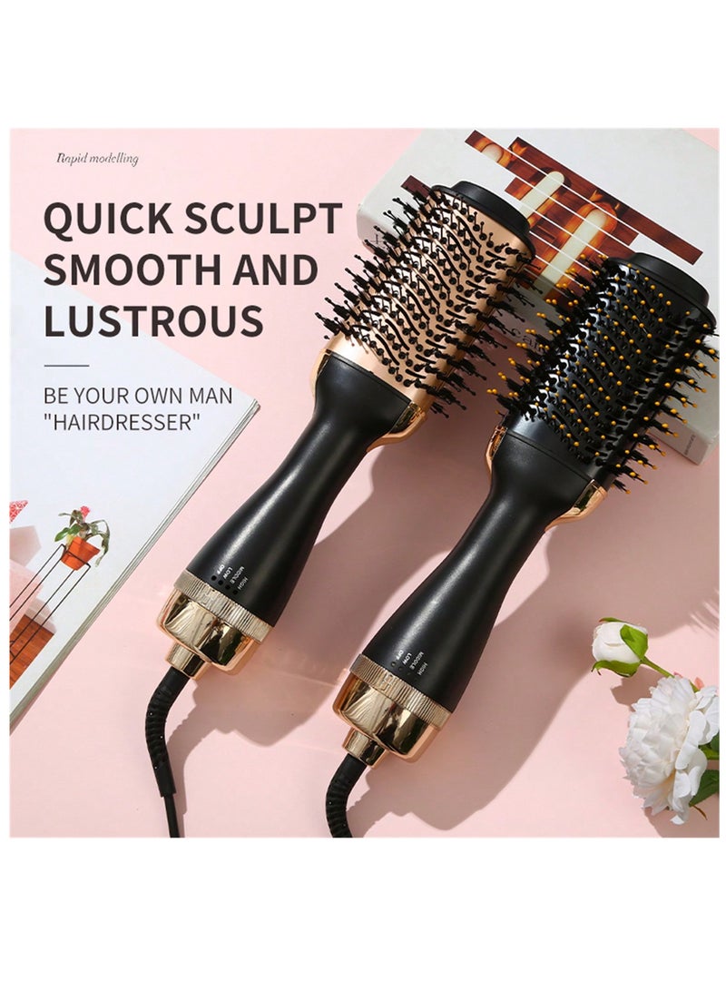 REFURA Hair Dryer Brush Blow Dryer Brush in One - Plus 2.0 One-Step Hot Air Brush - 4 in 1 HairDryer Styler and Volumizer for Drying Straightening Volumizing Hair Black RE-8473 - Image 1
