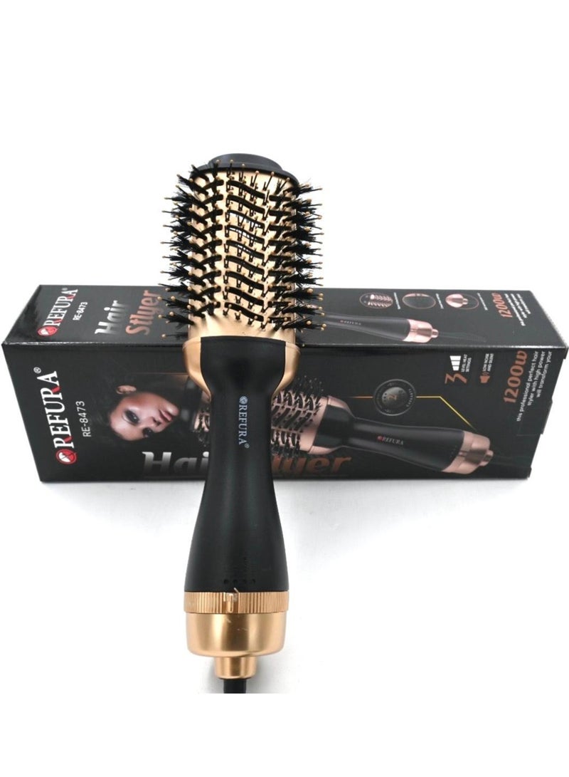 REFURA Hair Dryer Brush Blow Dryer Brush in One - Plus 2.0 One-Step Hot Air Brush - 4 in 1 HairDryer Styler and Volumizer for Drying Straightening Volumizing Hair Black RE-8473 - Image 4