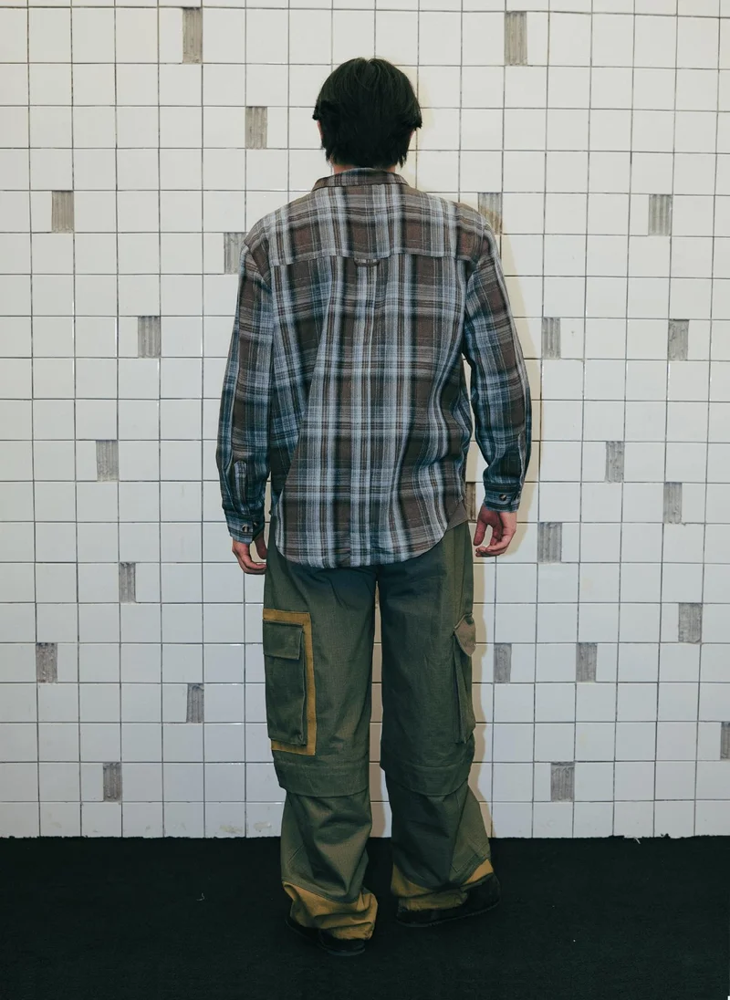 Flashmobnation  FM Studio Flannel Overshirt for Men | Best Price UAE
