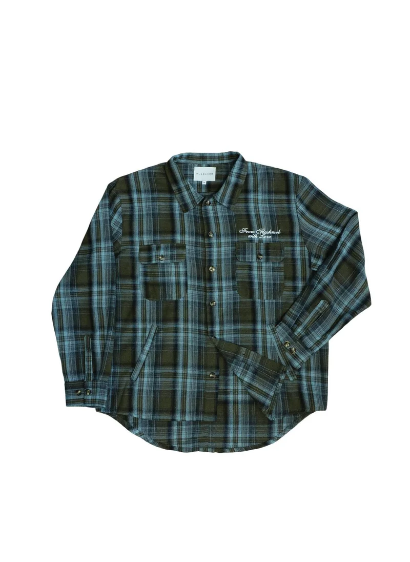 Flashmobnation  FM Studio Flannel Overshirt for Men | Best Price UAE