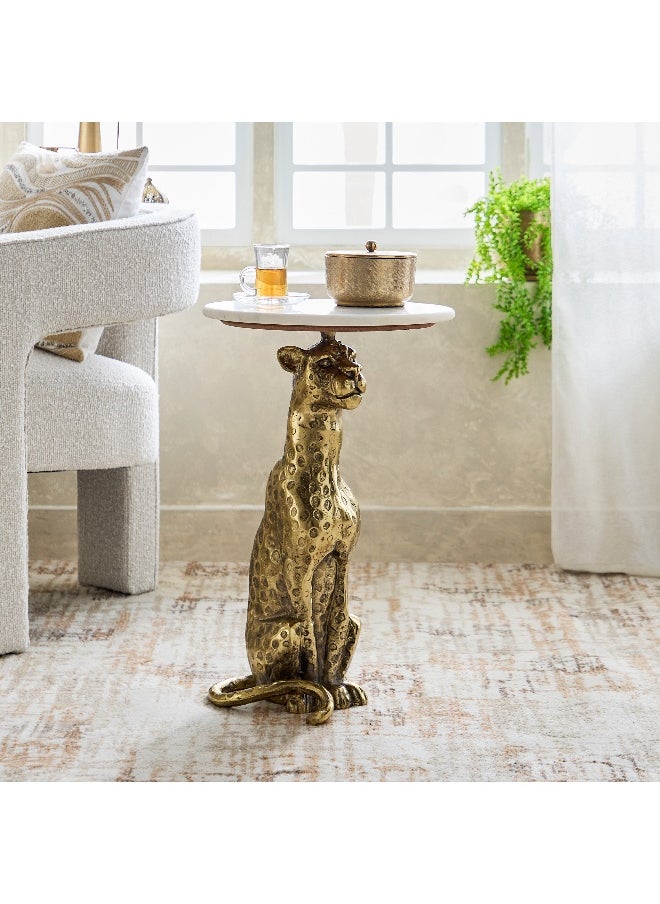 Home Box Jaguar Genuine Marble Top Side Table  - Image 1