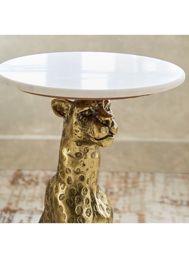 Home Box Jaguar Genuine Marble Top Side Table  - Image 3