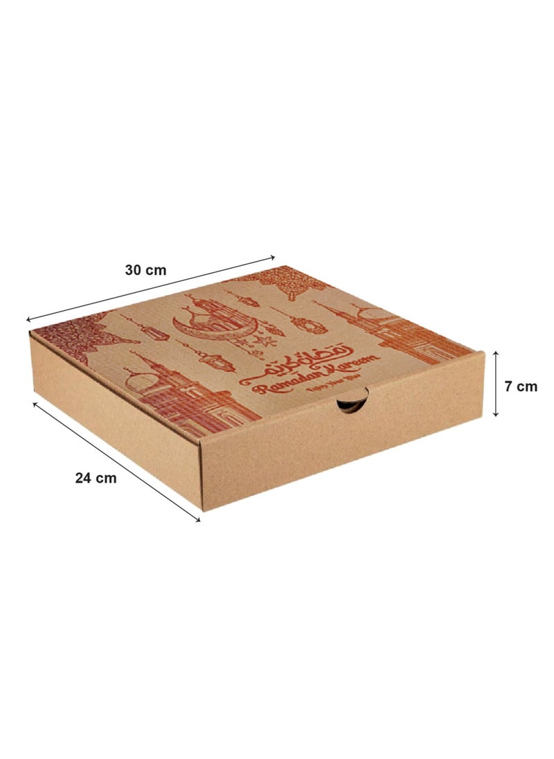 Duravel - Duravel Ramadan Kareem Iftar Meal Box Printed Corrugated Boxes Food Container Takeout Box | Iftar Snack Box made with Corrugated for Meals and Desserts Pack Of 40 - Image 1