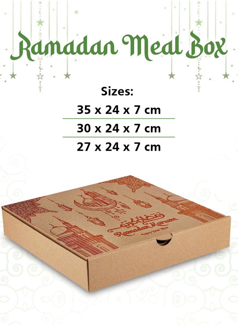 Duravel - Duravel Ramadan Kareem Iftar Meal Box Printed Corrugated Boxes Food Container Takeout Box | Iftar Snack Box made with Corrugated for Meals and Desserts Pack Of 40 - Image 1