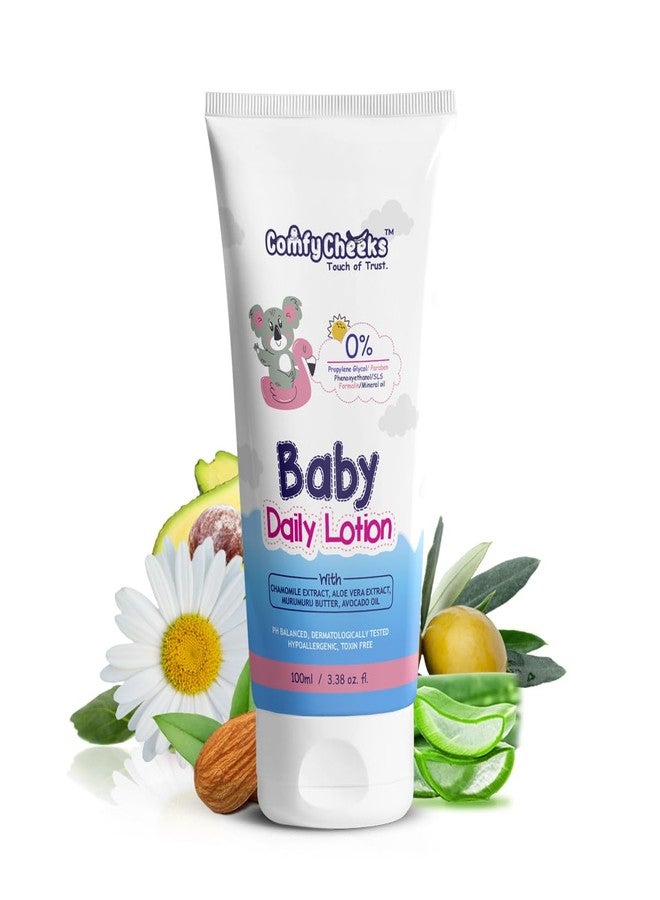 Comfy Cheeks Baby Daily Lotion | With Chamomile, Murumuru Butter, Aloe Vera & Avocado Oil | Soothes Rashes & Nourishes Delicate Skin | Dermatologist-Tested | For Newborns & Infants | 100 ml, Pack of 1 - Image 1