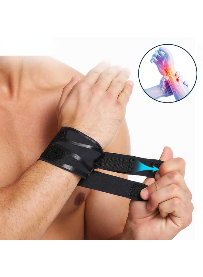 FDTY Sports Compression Wrist Brace Thin Breathable Adjustable Hand Wrap Support Wristband for Basketball Badminton Tennis Unisex (Black) - Image 2